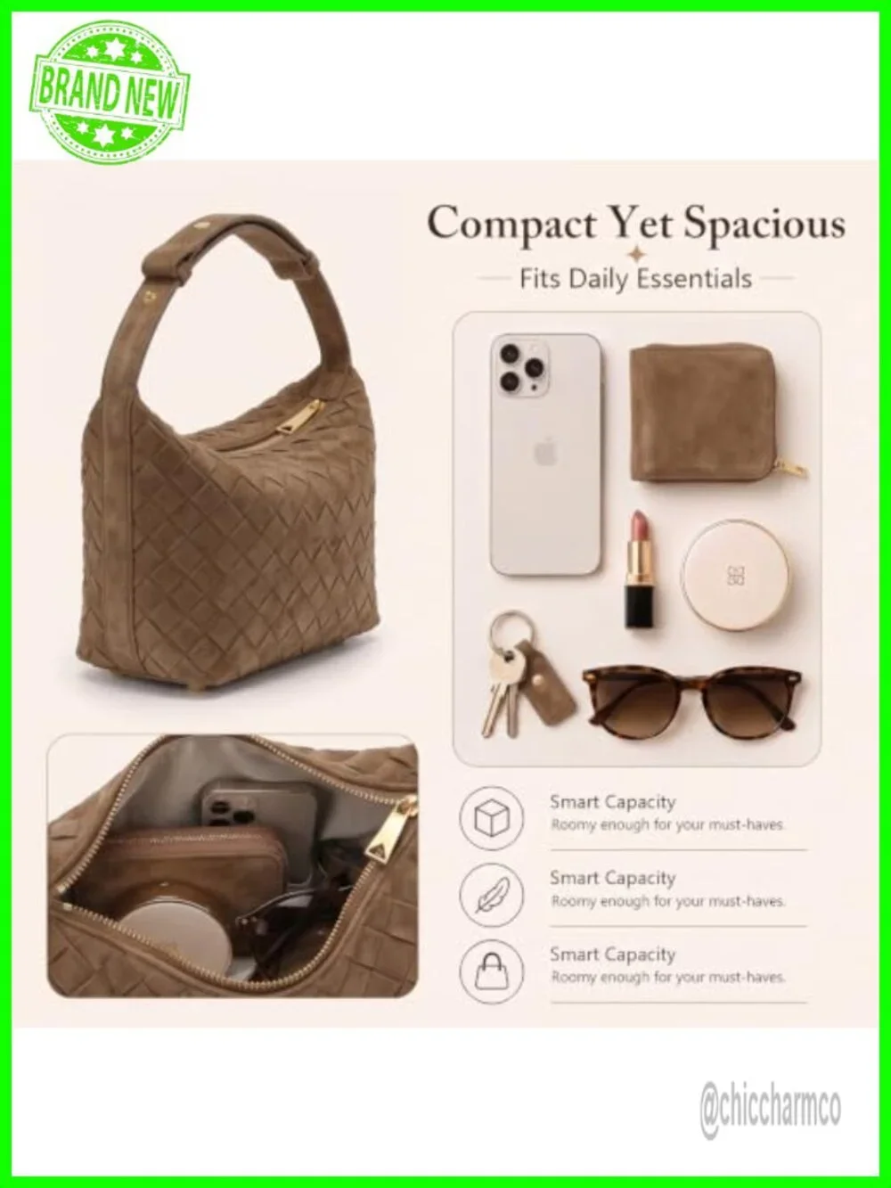 Hand-Woven Faux Suede Hobo Bag with Adjustable Strap